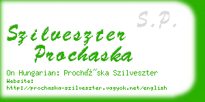 szilveszter prochaska business card